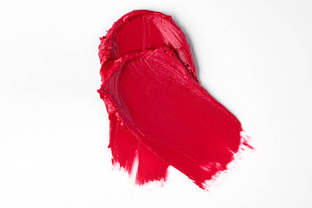 istock Double Red smear swipe isolated on white background texture beauty lipstick swatch.. 2251954296