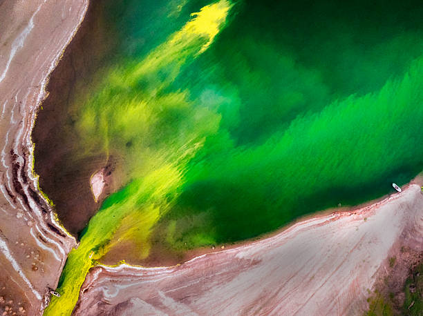 istock Dangers and droughts affecting lakes,Abstract photography, backgrounds for billboards, global climate-themed photographs. The magical beauty of colors. The colors and patterns of lakes and rivers. 2251964559