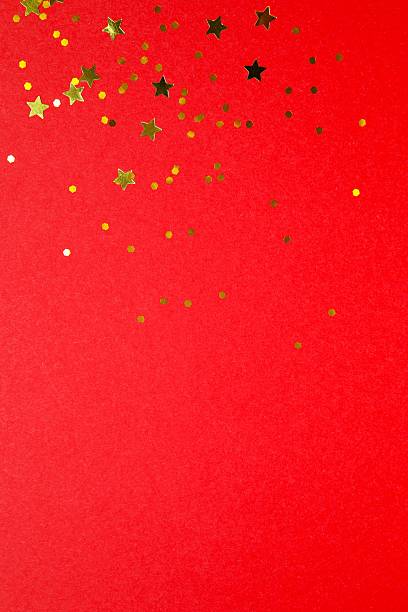 istock Golden confetti on color background, top view 2251968019