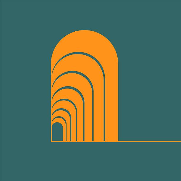 Emblem entrance arch gallery. Art Deco style