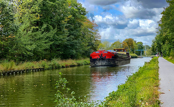 istock Peaceful waterway lined with trees and lulled by calm breeze 2251978656