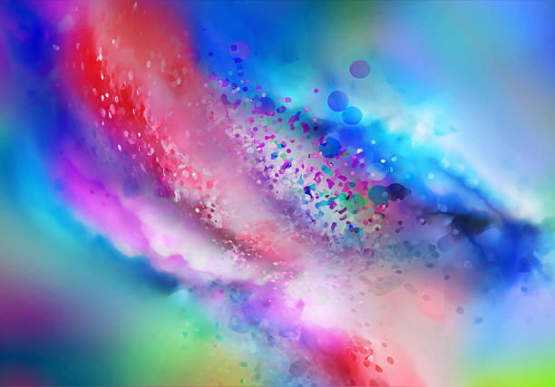 A dynamic abstract background with rainbow gradients, soft light, and scattered circular particles. Perfect for digital art, branding, and presentations seeking energy, creativity, and a modern, vibrant look.