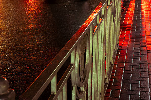 A Red fog along walking bridge