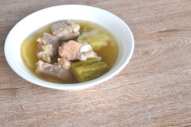 istock boiled pickled cabbage and bitter melon with pork bone  in clear soup 2251996597