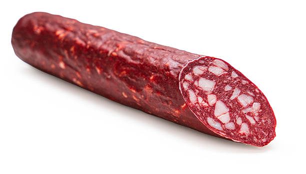 istock smoked sausages close-up on a white 2251996818