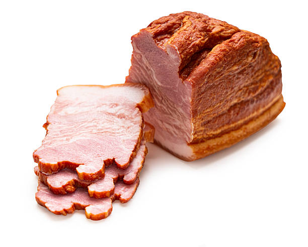 istock smoked pork close-up on a white 2251996887