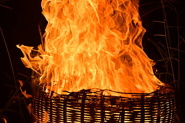 This a image of Yellow Fire Flame on Black Background 4