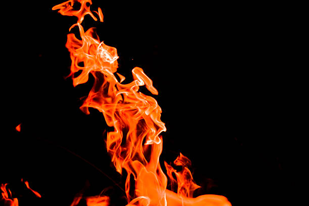 3D illustration of an abstract horse running with flames scattered