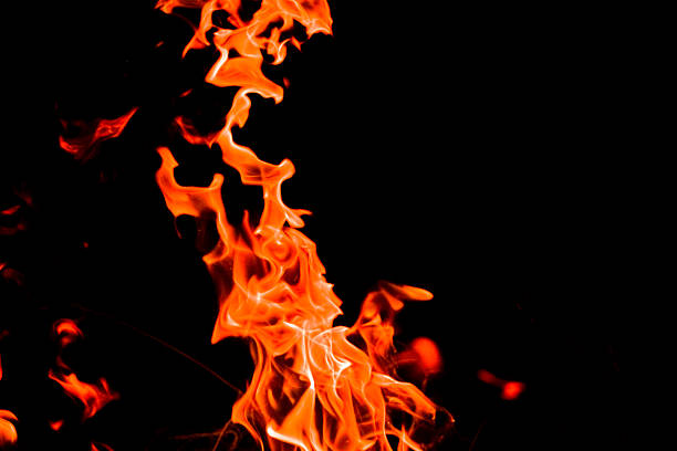 yellowish red flames and black background