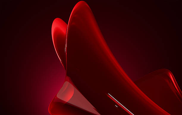 istock Luxurious Crimson Liquid Silk Fabric Flow with Transparent Glass Effect and Dynamic Motion for Modern Design Concept 2251999853