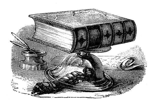 Antique zoology animal illustration: Caterpillar Escaping