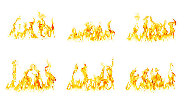 istock white background fire, flames with torches, and textures with splitting power effect, can grill red, burning with burning smoke and sparks in barbecue grill fire 2252008014