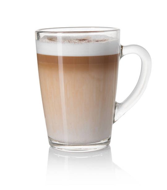 istock Tasty latte macchiato in glass cup isolated on white 2252012120