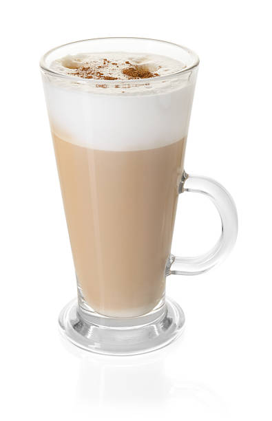 istock Tasty latte macchiato in glass cup isolated on white 2252012130