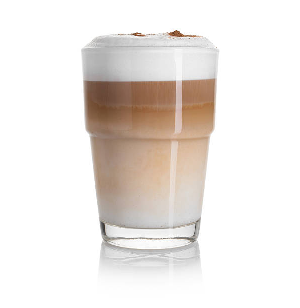 istock Tasty latte macchiato in glass isolated on white 2252012165