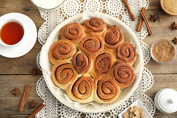 Close up of cinnamon bun