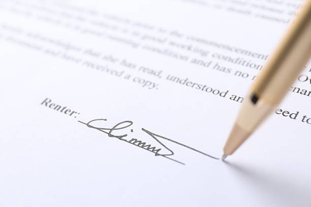istock Pen leaving signature on contract, closeup view 2252014506