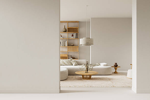 istock Warm textures and natural materials define this minimal serene interior with generous negative space, soft daylight, and smooth fabrics for calm, modern compositions. 3D illustration 2252014933