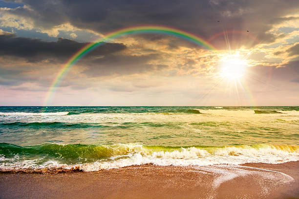 istock black sea waves crashing sandy beach at sunset 2252016657