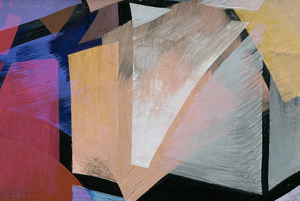 istock Expression of geometric painting with color and brushstroke. Abstract illustration for background. 2252021973