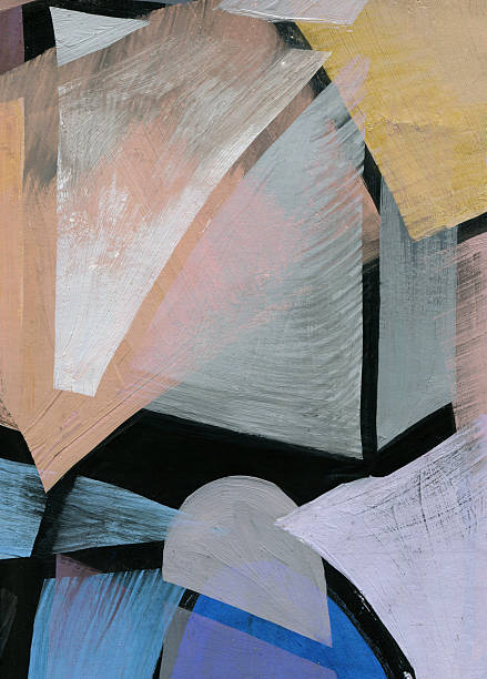 istock Expression of geometric painting with color and brushstroke. Abstract illustration for background. 2252021980