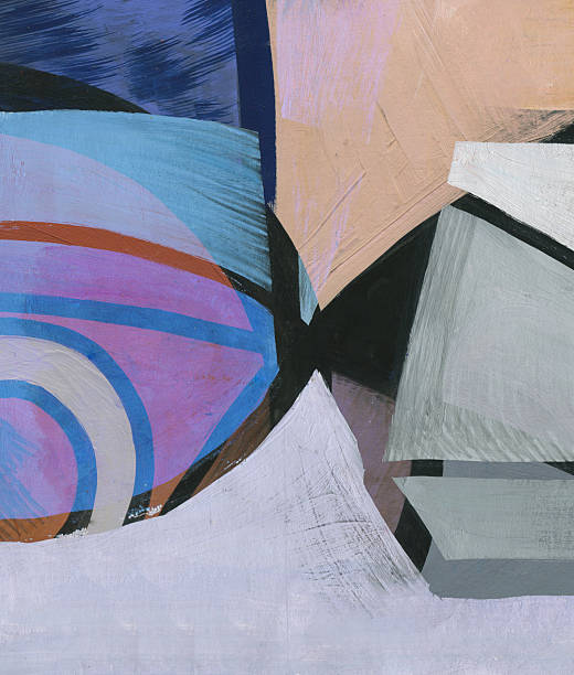 istock Expression of geometric painting with color and brushstroke. Abstract illustration for background. 2252022300