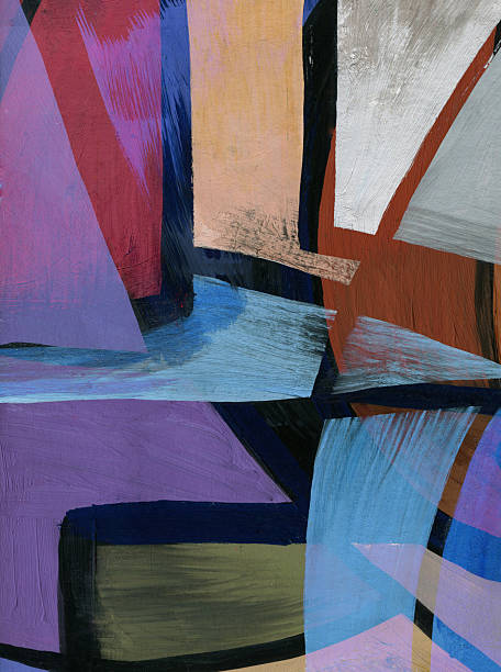 istock Expression of geometric painting with color and brushstroke. Abstract illustration for background. 2252022335