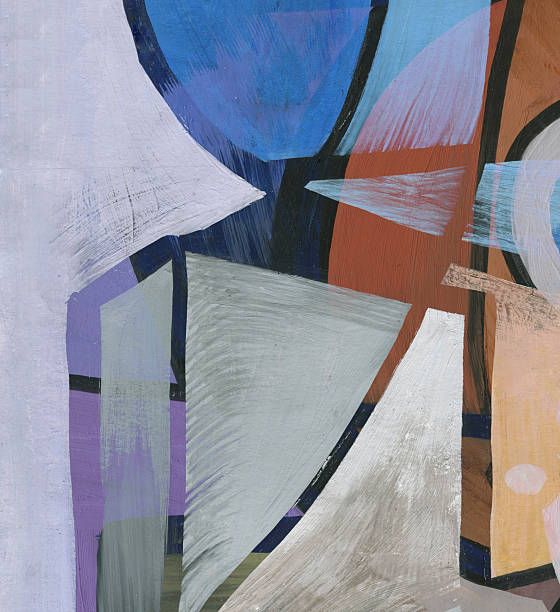 istock Expression of geometric painting with color and brushstroke. Abstract illustration for background. 2252022636