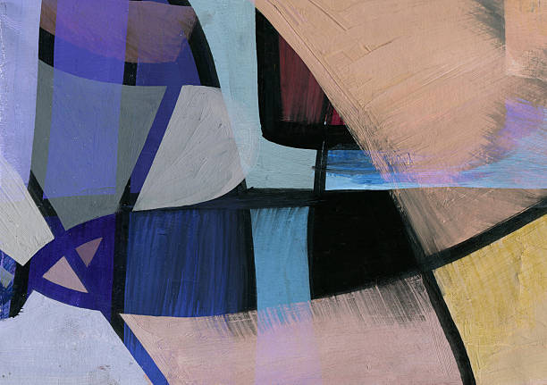 istock Expression of geometric painting with color and brushstroke. Abstract illustration for background. 2252022717