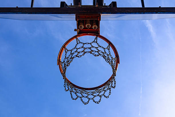 istock Basketball hoop with metal mesh 2252023129