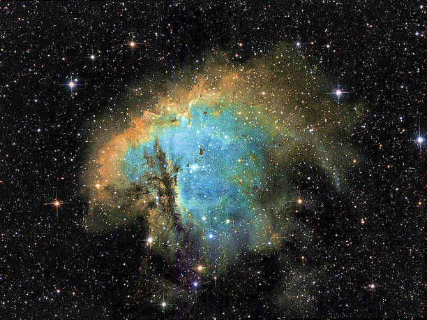 A bright emission nebula in the constellation Cassiopeia