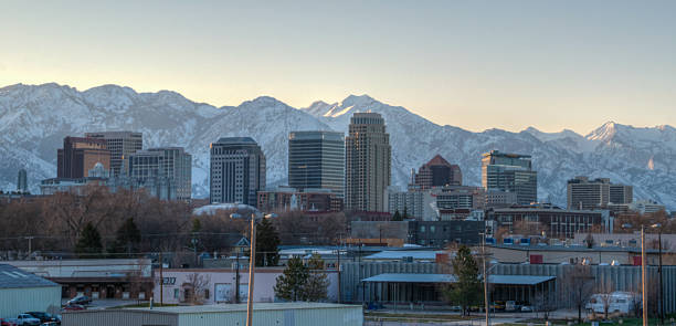 istock Salt Lake City panoramic overview in the evening 2252023988