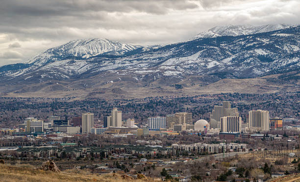 istock The beautiful panoramic view on cloudy sky. View from mountain at Truckee Meadow Community College in Reno. Reno known as the biggest little city in the world. 2252025578