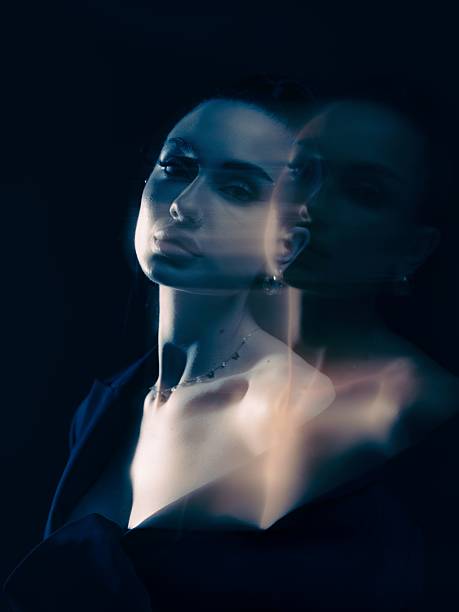 istock Double Exposure Woman Side Profile Motion Blur 2252037776