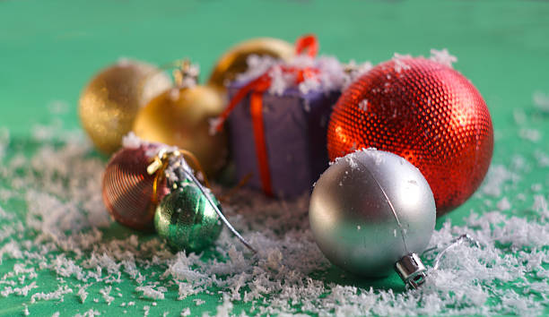 istock Snowflakes on various Christmas tree toys 2252043715