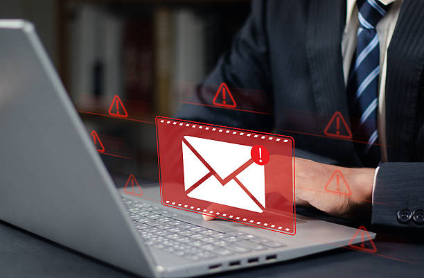 istock Threat, phishing, malicious, danger, hack, warning, mail, thief, scam, alert, safety, letter, technology, online, Cyber crime security concept, Alert Email inbox and spam virus with warning caution. 2252046100