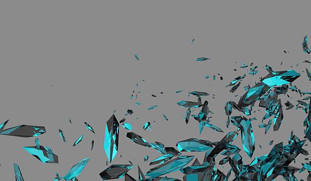 istock Broken glass shards, abstract background, 3D illustration. 2252050766