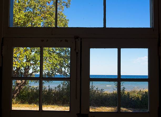 istock Window view of a Lake Huron beach 2252053794
