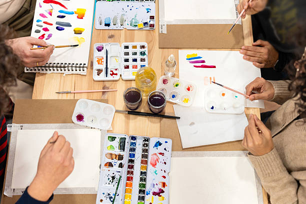 istock People learning watercolor painting in art workshop 2252055252