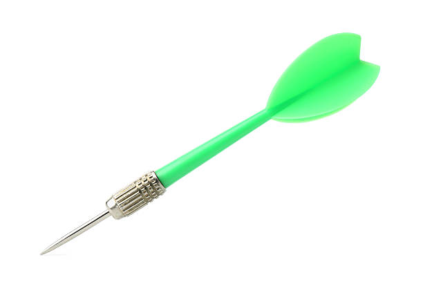 istock One green dart arrow in air isolated on white 2252055369