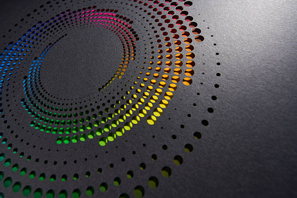 istock Abstract Rainbow Spectrum Cut Paper Circle with Perforated Geometric Pattern 2252059981