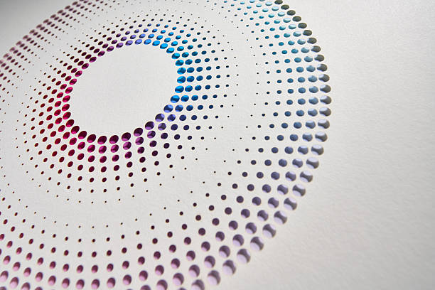 istock Minimal Rainbow Spectrum Cut Paper Dot Circle on White Background 2252059984