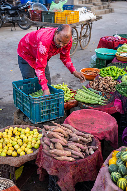 istock Vegetable Vendor at Market — Jaipur, India 2252063598