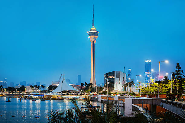 istock Macau Tower Dominates Waterfront Skyline At Dusk 2252063951