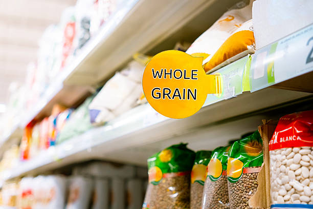 istock Whole Grain Product Label on Supermarket Shelf 2252072854