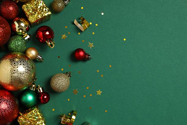 istock Beautiful Christmas decorations on color background 2252073221