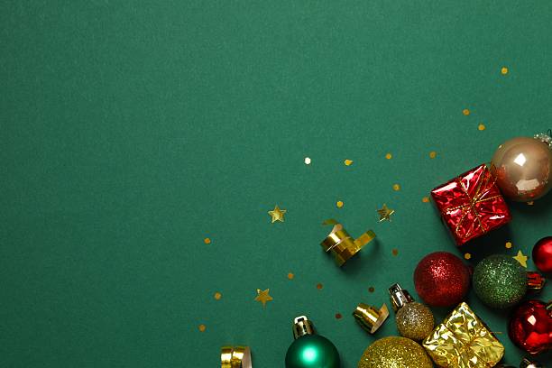 istock Beautiful Christmas decorations on color background 2252073222