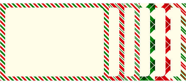 istock Set of envelope frames with striped borders. Classic airmail and Christmas-style designs perfect for postal themes, invitations, labels, vintage mail templates, cards, and decorative layouts. Vector illustration. 2252076191