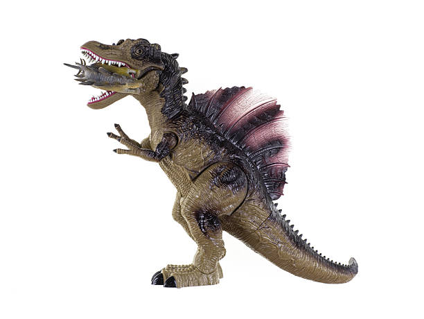 istock Plastic green dinosaur isolated on white background 2252076611