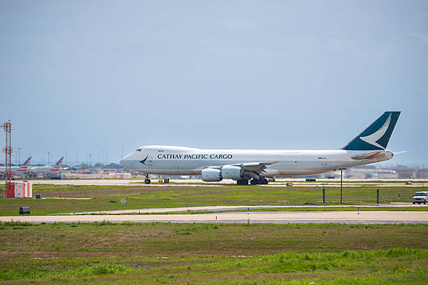 IRVING, USA - March 30, 2024: Cathay Pacific Cargo, the freight division of Cathay Pacific Airways and leading airline in Hong Kong, aircraft Boeing 747-867F at the Dallas Fort Worth International Airport (DFW).